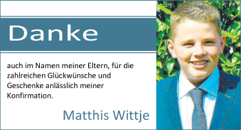 Glückwunschanzeige von Matthis Wittje von Nordwest-Zeitung