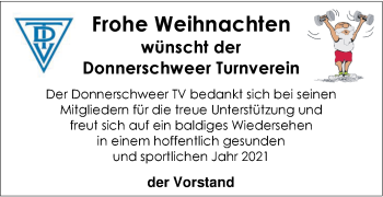 Glückwunschanzeige von Donnerschweer Turnverein  von Nordwest-Zeitung